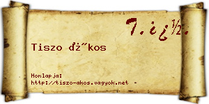 Tiszo Ákos névjegykártya