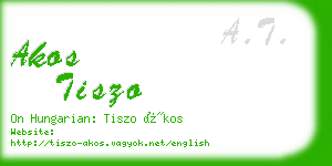 akos tiszo business card
